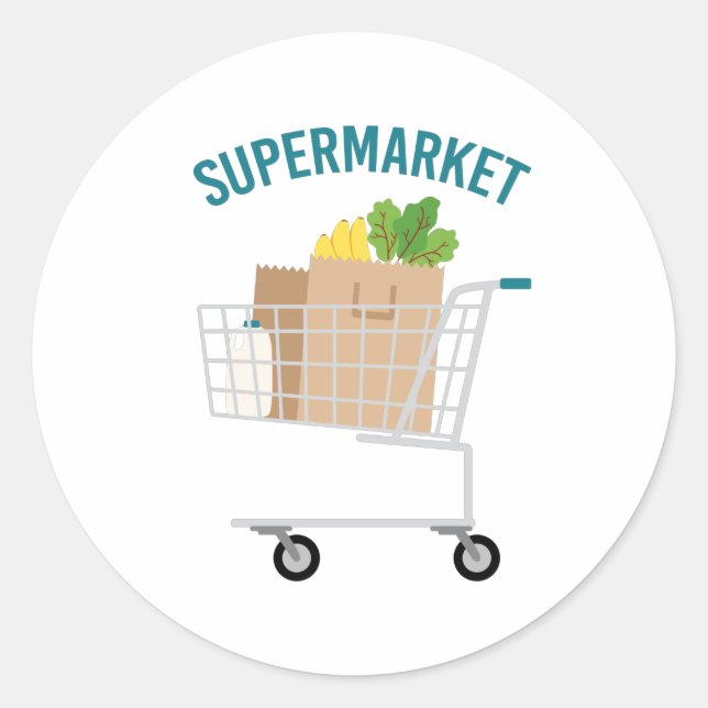 Supermarket Classic Round Sticker (Front)