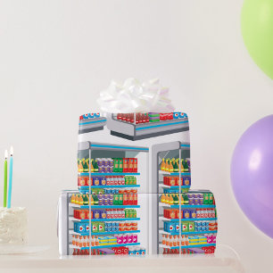 Supermarket Dairy Fridge Wrapping Paper