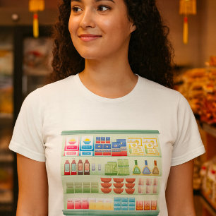 Supermarket Goods Shelf Womens T-Shirt