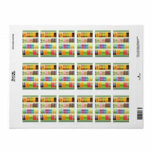 supermarket shelf products snacks label