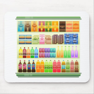 supermarket shelf products snacks mouse pad