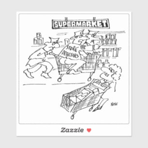 Supermarket Store Detectives Cartoon.