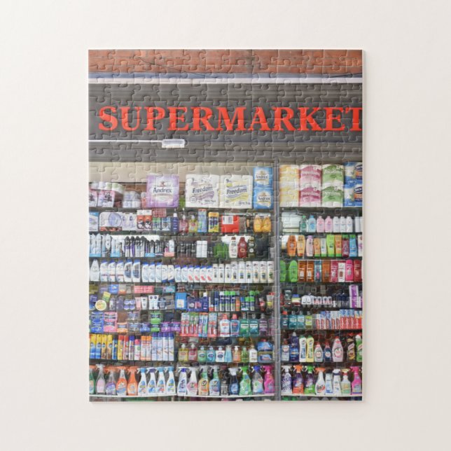 Supermarket Window, Kensington, London, England UK Jigsaw Puzzle (Vertical)