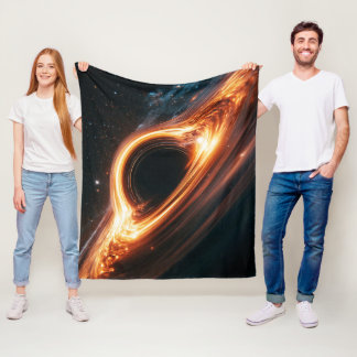 Supermassive Black Hole Accretion Disc Space Art  Fleece Blanket