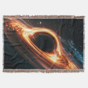 Supermassive Black Hole Accretion Disc Space Art  Throw Blanket
