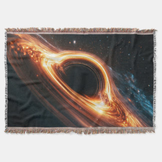 Supermassive Black Hole Accretion Disc Space Art  Throw Blanket