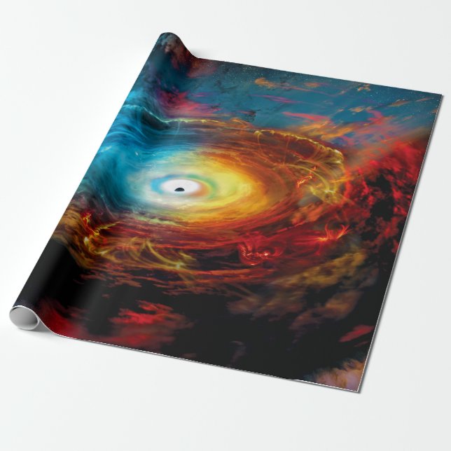 Supermassive Black Hole Illustration Wrapping Paper (Unrolled)