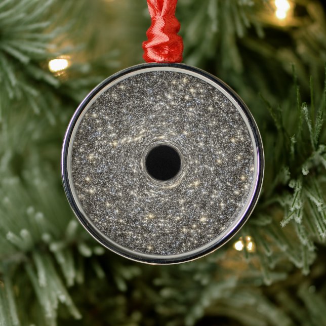 Supermassive Black Hole In The Middle Of A Galaxy. Metal Ornament (Tree)