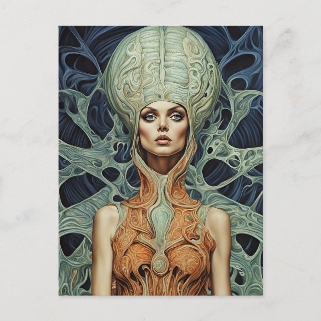 Supermodel Alien Woman Postcard (Front)