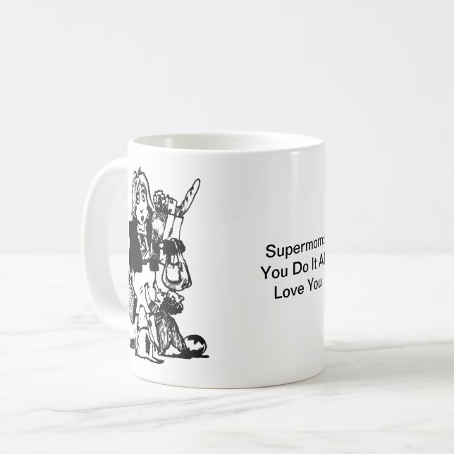 Supermom Custom Message Mother's Day Coffee Mug (Front Left)
