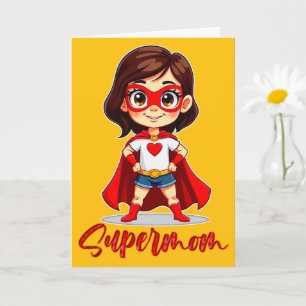Supermom – Cute Mother Superhero Design Card
