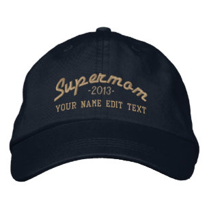 Supermom Edit Text and YEAR Super MOM Embroidered Hat