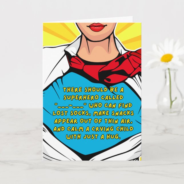 Supermom - Funny & Interactive Mother’s Day Card  (Small Plant)
