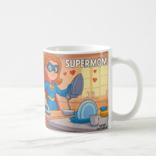Supermom Mug – Cute Cartoon Mother’s Day Gift