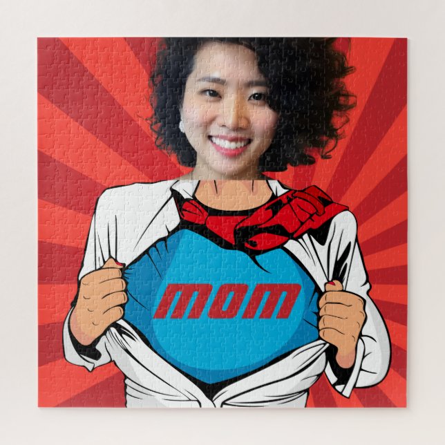 Supermom- Name and Photo Customisable Jigsaw Puzzle (Vertical)