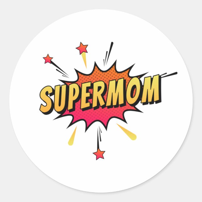 Supermom Retro Comic Pop Art | Sticker (Front)