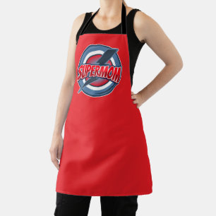Supermom retro logo style apron