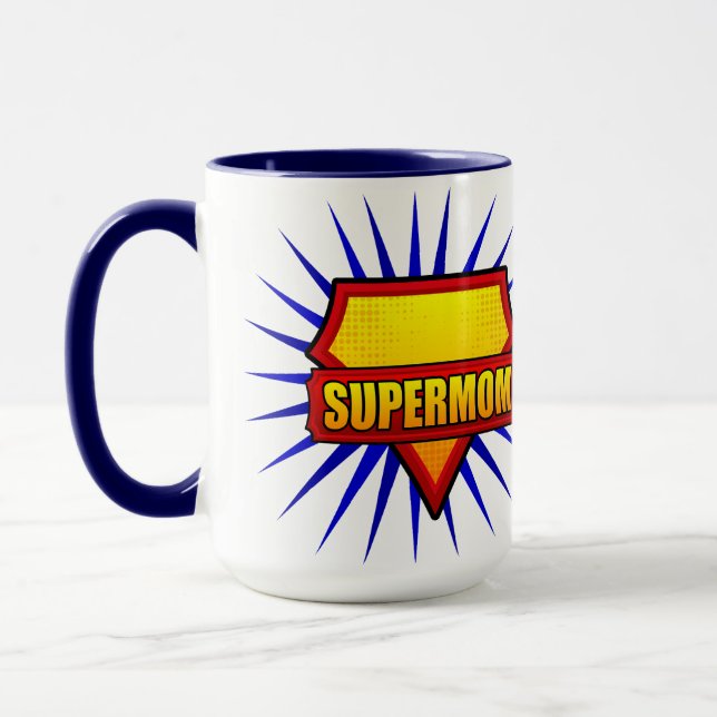 Supermom Shield Pop Art Mug (Left)