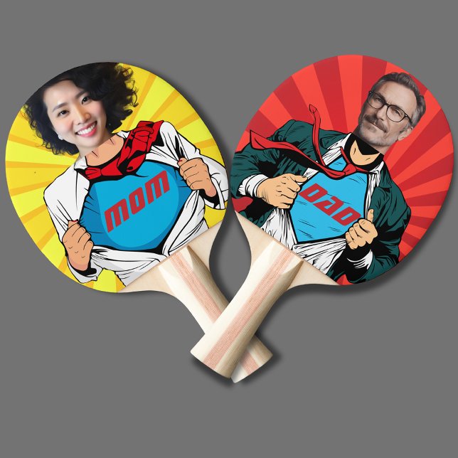Supermom vs. Superdad - Customisable Ping Pong Paddle (Creator Uploaded)