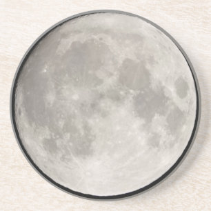 Supermoon in black sky coaster