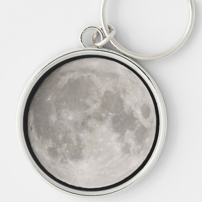 Supermoon in black sky key ring (Front)
