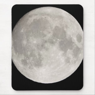 Supermoon in black sky mouse pad