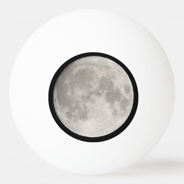Supermoon in black sky ping pong ball (Front)