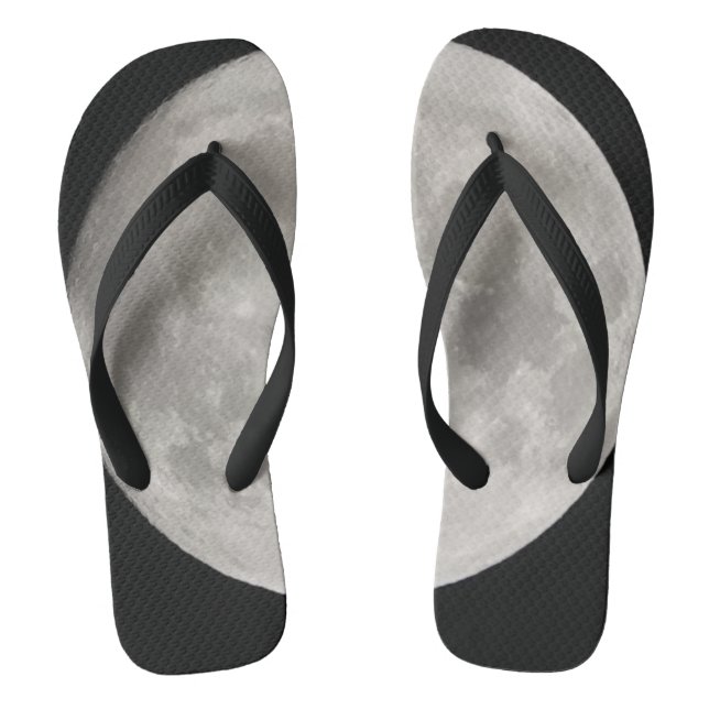 Supermoon in black sky thongs (Footbed)