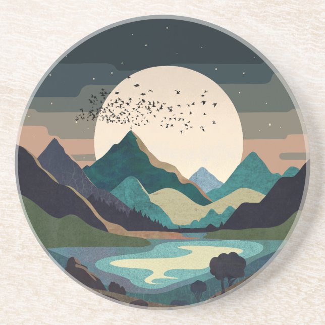 Supermoon On The Lake Coaster (Front)