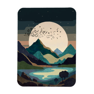 Supermoon On The Lake Magnet