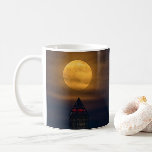 Supermoon Over Washington Monument Coffee Mug (With Donut)