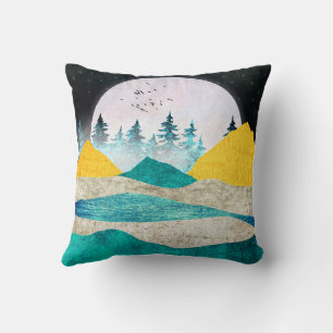 Supermoon Rising Landscape Cushion