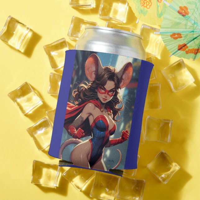 SuperMouse Woman blue can cooler (In Situ Summer)