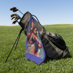 SuperMouse Woman Got Powers blue golf towel