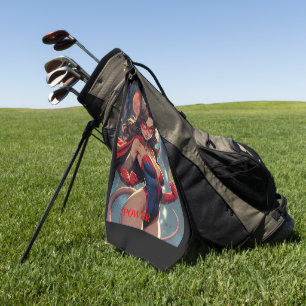 SuperMouse Woman Mouse Power black golf towel