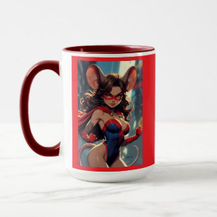 SuperMouse Woman red combo mug 2 sided