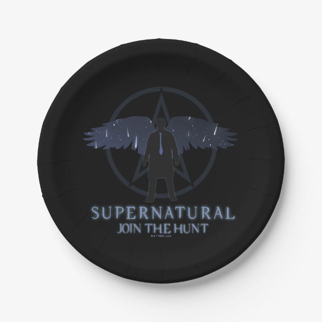 Supernatural Castiel Falling Stars Graphic Paper Plate (Front)