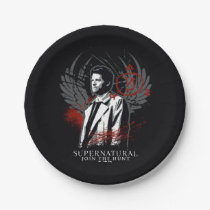 Supernatural Castiel Graffiti Graphic Paper Plate