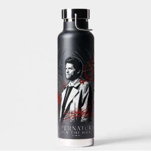 Supernatural Castiel Graffiti Graphic Water Bottle