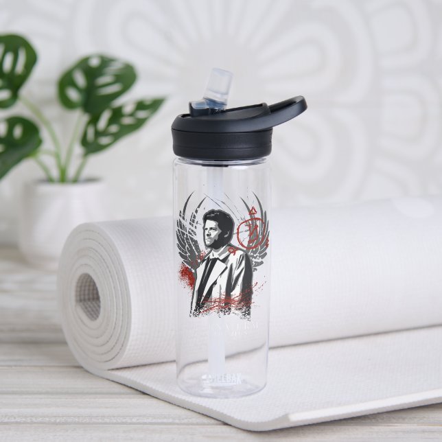 Supernatural Castiel Graffiti Graphic Water Bottle (Yoga)