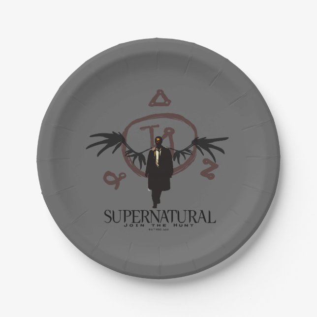 Supernatural Castiel Illustration Paper Plate (Front)