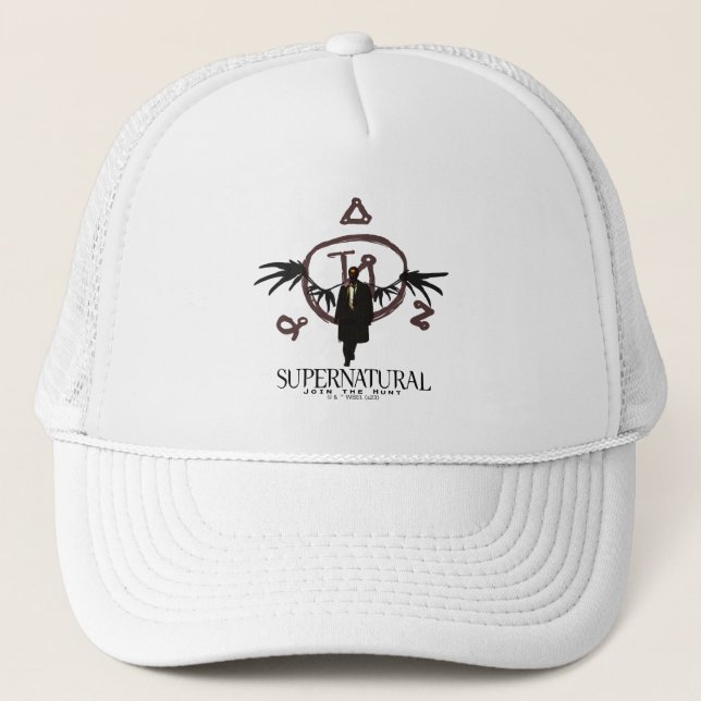 Supernatural Castiel Illustration Trucker Hat (Front)