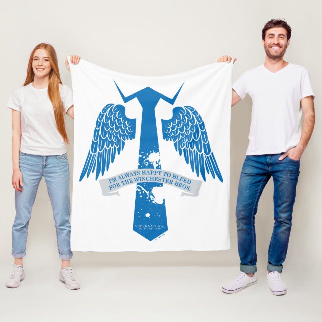 Supernatural Castiel Tie Quote Graphic Fleece Blanket (In Situ)