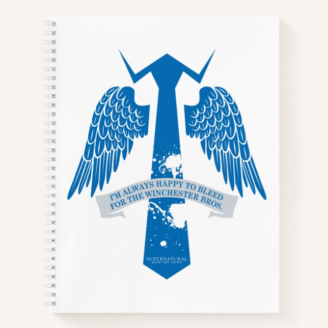 Supernatural Castiel Tie Quote Graphic Notebook (Front)