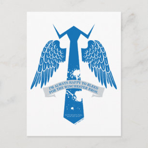 Supernatural Castiel Tie Quote Graphic Postcard