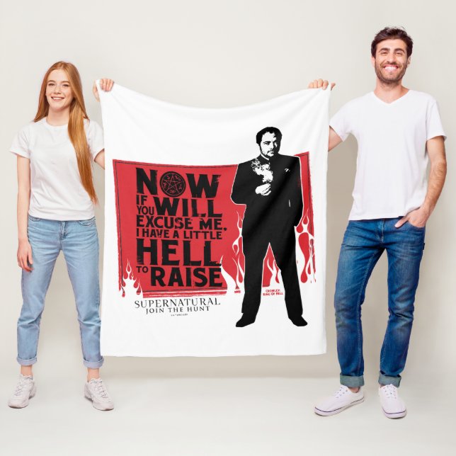 Supernatural Crowley Quote Graphic Fleece Blanket (In Situ)