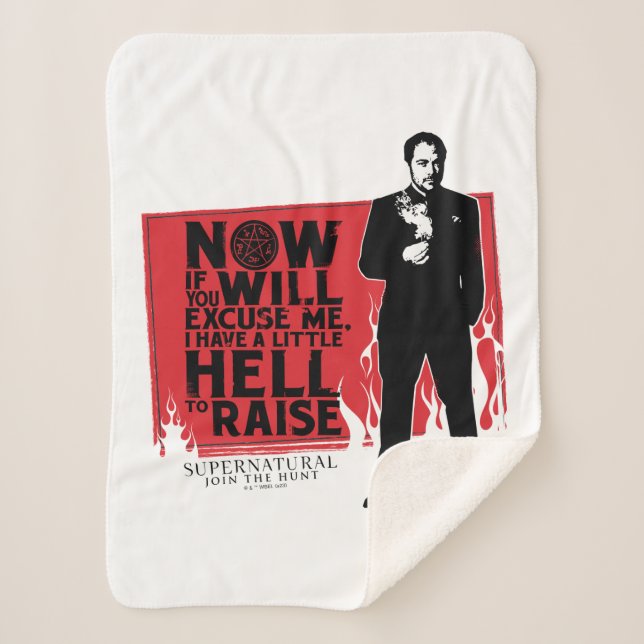 Supernatural Crowley Quote Graphic Sherpa Blanket (Front)