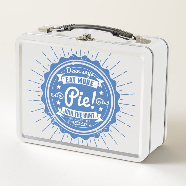 Supernatural "Dean Says Eat More Pie!" Metal Lunch Box (Front)