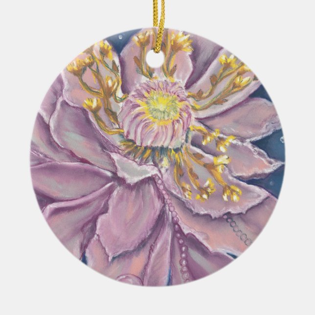 Supernatural Flower Ceramic Ornament (Front)