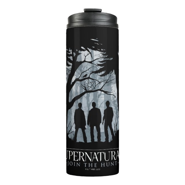 Supernatural Forest Silhouette Graphic Thermal Tumbler (Front)